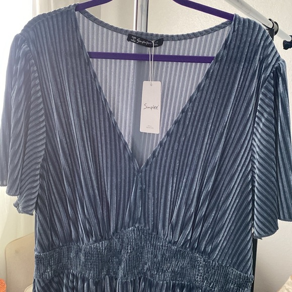 Simplee Apparel Women's Blue Maxi Dress Size 3XL  ( E - 21 ) - Picture 4 of 8